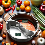 Darrahopens Home & Garden > Kitchenware > Kitchen Utensils Silver double-layer hot pot, stainless steel hot pot, multi-flavor hot pot, kitchen utensil, durable hot pot, induction compatible hot pot, family dining gift