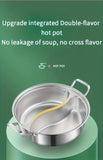 Darrahopens Home & Garden > Kitchenware > Kitchen Utensils Silver double-layer hot pot, stainless steel hot pot, multi-flavor hot pot, kitchen utensil, durable hot pot, induction compatible hot pot, family dining gift