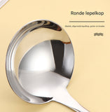 Darrahopens Home & Garden > Kitchenware > Kitchen Utensils Spoons - 2-Piece Set - Stainless Steel Soup Spoon with Bamboo Handle - Long Handle Soup Spoon - Soup Spoon - Strainer - Strainer Set - Durable and Comfortable Kitchen Utensils