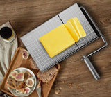 Darrahopens Home & Garden > Kitchenware > Kitchen Utensils Stainless Steel Cheese Slicer with 10 Replacement Wires – Precision Grid Cutting Board, Ergonomic Handle, Easy to Clean – Ideal for Butter, Cake, Soft Cheese (Silver)