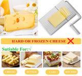 Darrahopens Home & Garden > Kitchenware > Kitchen Utensils Stainless Steel Cheese Slicer with 10 Replacement Wires – Precision Grid Cutting Board, Ergonomic Handle, Easy to Clean – Ideal for Butter, Cake, Soft Cheese (Silver)