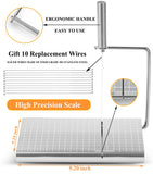 Darrahopens Home & Garden > Kitchenware > Kitchen Utensils Stainless Steel Cheese Slicer with 10 Replacement Wires – Precision Grid Cutting Board, Ergonomic Handle, Easy to Clean – Ideal for Butter, Cake, Soft Cheese (Silver)