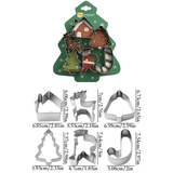 Darrahopens Home & Garden > Kitchenware > Kitchen Utensils Stainless Steel Christmas Cookie Cutter 6-Piece Set, Holiday DIY Baking Molds for Cookies & Fondant—Christmas Tree In Australia - Darrahopens