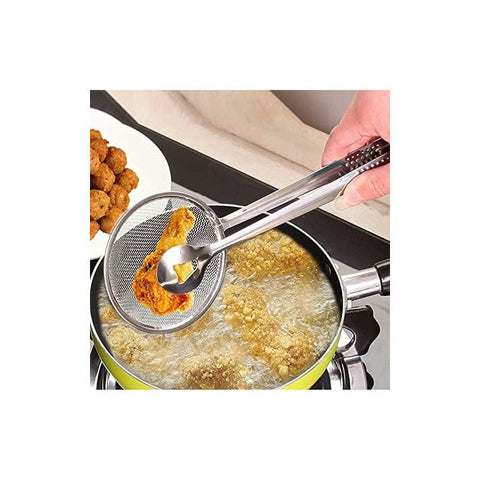 Darrahopens Home & Garden > Kitchenware > Kitchen Utensils Stainless Steel Food Tongs For Snacks, Fryer, Skimmer, Spoon, Bbq, Buffet, Frying Tongs, Oil Strainer 28 X 10 Cm