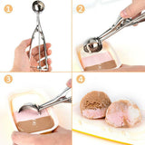 Darrahopens Home & Garden > Kitchenware > Kitchen Utensils Stainless Steel Icecream Ice Cream Scoop Cookie Dough Mash Spoon Trigger 6Cm Dia