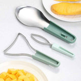 Darrahopens Home & Garden > Kitchenware > Kitchen Utensils Stainless Steel Mango Cutter 3-Piece Set, Multi-Function Mango Core Remover & Dicer Kitchen Tool—Orange