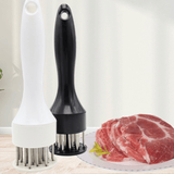 Darrahopens Home & Garden > Kitchenware > Kitchen Utensils Stainless Steel Meat Tenderizer, 2.5cm Needle Pricker with Safety Guard & Automatic Rebound, for Steak, Pork, Chicken, BBQ & Marinade - Black