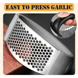 Darrahopens Home & Garden > Kitchenware > Kitchen Utensils Stainless Steel ROcking Garlic Press - Cooking Appliance - Black & Gray 2Pc