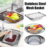 Darrahopens Home & Garden > Kitchenware > Kitchen Utensils Stainless Steel Telescopic Sink Basket Multi Purpose Fruit Vegetable Strainer