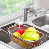 Darrahopens Home & Garden > Kitchenware > Kitchen Utensils Stainless Steel Telescopic Sink Basket Multi Purpose Fruit Vegetable Strainer