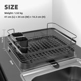 Darrahopens Home & Garden > Kitchenware > Kitchen Utensils Steel Frame Dish Drying Rack Durable Steel Frame, Removable Utensil Holder, Compact Size for Small Kitchens & Apartments
