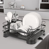 Darrahopens Home & Garden > Kitchenware > Kitchen Utensils Steel Frame Dish Drying Rack Durable Steel Frame, Removable Utensil Holder, Compact Size for Small Kitchens & Apartments