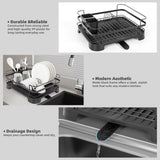 Darrahopens Home & Garden > Kitchenware > Kitchen Utensils Steel Frame Dish Drying Rack Durable Steel Frame, Removable Utensil Holder, Compact Size for Small Kitchens & Apartments