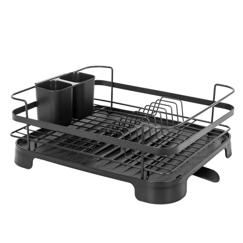 Darrahopens Home & Garden > Kitchenware > Kitchen Utensils Steel Frame Dish Drying Rack Durable Steel Frame, Removable Utensil Holder, Compact Size for Small Kitchens & Apartments