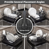 Darrahopens Home & Garden > Kitchenware > Kitchen Utensils Steel Frame Dish Drying Rack Durable Steel Frame, Removable Utensil Holder, Compact Size for Small Kitchens & Apartments