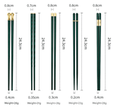 Darrahopens Home & Garden > Kitchenware > Kitchen Utensils Two-piece Set Premium Alloy Chopsticks Set of 5 Pairs - 24.3cm Black and Gold Luxury Reusable Utensils for Modern Australian Dining