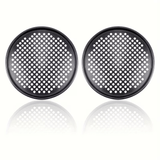 Darrahopens Home & Garden > Kitchenware > Kitchen Utensils Two pizza baking pans, each 30.48 cm in diameter, feature ventilation holes for improved cooking efficiency and a non-stick coating, making them ideal for oven use.