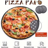 Darrahopens Home & Garden > Kitchenware > Kitchen Utensils Two pizza baking pans, each 30.48 cm in diameter, feature ventilation holes for improved cooking efficiency and a non-stick coating, making them ideal for oven use.
