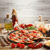 Darrahopens Home & Garden > Kitchenware > Kitchen Utensils Two pizza baking pans, each 30.48 cm in diameter, feature ventilation holes for improved cooking efficiency and a non-stick coating, making them ideal for oven use.