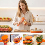 Darrahopens Home & Garden > Kitchenware > Kitchen Utensils Vegetable Peeler - Fruit and Vegetable Peeler - with Storage Box - Safe and Efficient - Double-Sided Sharp Stainless Steel Blades - Easy to Clean - Process Fruits and Vegetables Easily and Conveniently - Set of 2 (Orange)