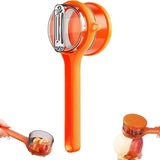 Darrahopens Home & Garden > Kitchenware > Kitchen Utensils Vegetable Peeler - Fruit and Vegetable Peeler - with Storage Box - Safe and Efficient - Double-Sided Sharp Stainless Steel Blades - Easy to Clean - Process Fruits and Vegetables Easily and Conveniently - Set of 2 (Orange)