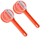 Darrahopens Home & Garden > Kitchenware > Kitchen Utensils Vegetable Peeler - Fruit and Vegetable Peeler - with Storage Box - Safe and Efficient - Double-Sided Sharp Stainless Steel Blades - Easy to Clean - Process Fruits and Vegetables Easily and Conveniently - Set of 2 (Orange)