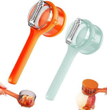 Darrahopens Home & Garden > Kitchenware > Kitchen Utensils Vegetable Peeler - Fruit and Vegetable Peeler - with Storage Box - Safe and Efficient - Double-Sided Sharp Stainless Steel Blades - Easy to Clean - Process Fruits and Vegetables Easily and Conveniently - Set of 2 (Orange + Green)