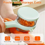 Darrahopens Home & Garden > Kitchenware > Kitchen Utensils Vegetable Peeler - Fruit and Vegetable Peeler - with Storage Box - Safe and Efficient - Double-Sided Sharp Stainless Steel Blades - Easy to Clean - Process Fruits and Vegetables Easily and Conveniently - Set of 2 (Orange + Green)