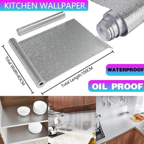 Darrahopens Home & Garden > Kitchenware > Kitchen Utensils Waterproof Oil Proof Aluminum Foil Sticker Self Adhesive Kitchen Wallpapers AU