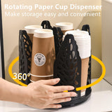 Darrahopens Home & Garden > Kitchenware > Kitchen Utensils White 360°Rotating Multi-Scenario Countertop Storage Rack - Large Capacity 4 Compartment Holder for Coffee & Tea Cups