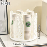 Darrahopens Home & Garden > Kitchenware > Kitchen Utensils White 360°Rotating Multi-Scenario Countertop Storage Rack - Large Capacity 4 Compartment Holder for Coffee & Tea Cups