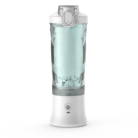 Darrahopens Home & Garden > Kitchenware > Kitchen Utensils White Portable Blender 600ml Personal Smoothie Maker USB Rechargeable Juicer Cup with 6 Stainless Steel Blades 4000mAh Battery for Gym Travel and Camping