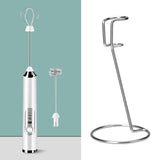 Darrahopens Home & Garden > Kitchenware > Kitchen Utensils White Rechargeable Handheld Milk Frother and Electric Whisk Set 3 Speeds with 2 Stainless Steel Heads and Storage Stand Australian Home Barista Kit