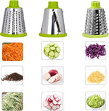 Darrahopens Home & Garden > Kitchenware > Kitchen Utensils White Rotary Cheese Grater & Vegetable Slicer - Manual Shredder with 3 Interchangeable Drums
