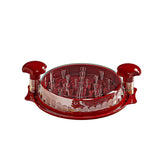Darrahopens Home & Garden > Kitchenware > Kitchen Utensils Wine red Manual Meat Shredder with Transparent Lid and 360 Degree Rotation for Kitchen Quick Meal Prep Professional Culinary Solution for Modern Households
