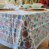 Darrahopens Home & Garden > Kitchenware Kolka Kumudani Hand Block-Printed Tablecloth - Pink