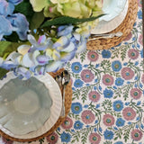 Darrahopens Home & Garden > Kitchenware Kolka Kumudani Hand Block-Printed Tablecloth - Pink
