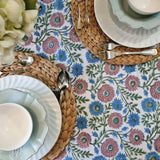 Darrahopens Home & Garden > Kitchenware Kolka Kumudani Hand Block-Printed Tablecloth - Pink