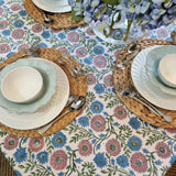 Darrahopens Home & Garden > Kitchenware Kolka Kumudani Hand Block-Printed Tablecloth - Pink