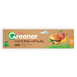 Darrahopens Home & Garden > Kitchenware Multix Pk10 Greener Lunch Bags With Handles Degradable 20Cm X 25Cm