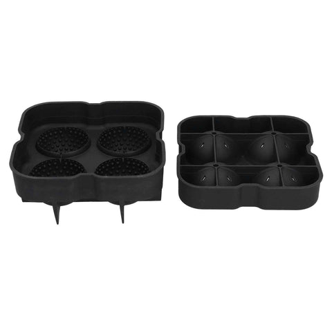 Darrahopens Home & Garden > Kitchenware > Oven Mitts & Pot Holders 4 Grids Ice Ball Mold Reusable Food Grade Silicone Ice Ball Maker Tray Home Kitchen Utensils Black In Australia - Darrahopens