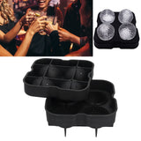 Darrahopens Home & Garden > Kitchenware > Oven Mitts & Pot Holders 4 Grids Ice Ball Mold Reusable Food Grade Silicone Ice Ball Maker Tray Home Kitchen Utensils Black In Australia - Darrahopens