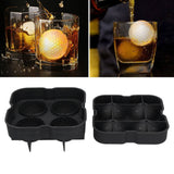 Darrahopens Home & Garden > Kitchenware > Oven Mitts & Pot Holders 4 Grids Ice Ball Mold Reusable Food Grade Silicone Ice Ball Maker Tray Home Kitchen Utensils Black In Australia - Darrahopens
