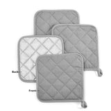 Darrahopens Home & Garden > Kitchenware > Oven Mitts & Pot Holders 4 Pack Heat Resistant Pot Holders - Green Cotton Silver Coated Quilted Kitchen Heat Pads Non Slip Oven Mats 18x18cm Baking Cooking Microwave Use Durable Thermal Protection