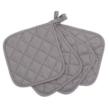 Darrahopens Home & Garden > Kitchenware > Oven Mitts & Pot Holders 4 Pack Heat Resistant Pot Holders - Grey Cotton Silver Coated Quilted Kitchen Heat Pads Non Slip Oven Mats 18x18cm Baking Cooking Microwave Use Durable Thermal Protection
