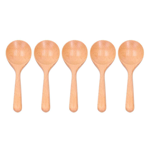 Darrahopens Home & Garden > Kitchenware > Oven Mitts & Pot Holders 5pcs Wood Spoons Long Handle Wooden Ladle for Mixing Stirring Cooking Utensil ToolLog Color In Australia - Darrahopens