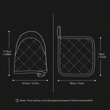Darrahopens Home & Garden > Kitchenware > Oven Mitts & Pot Holders Black Heat Resistant Oven Mitts Set 1 Pair and 4 Pot Holders Quilted Cotton Kitchen Heat Protection Gloves and Pads Silver Coated Non Slip Baking Cooking Kitchen Accessories