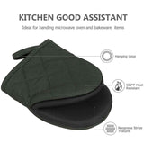 Darrahopens Home & Garden > Kitchenware > Oven Mitts & Pot Holders Black Heat Resistant Oven Mitts Set of 2 - Neoprene Cotton Insulated Kitchen Gloves, 500F Heat Protection, Non Slip Silicone Grip for Baking, Cooking, Microwave and Oven Use