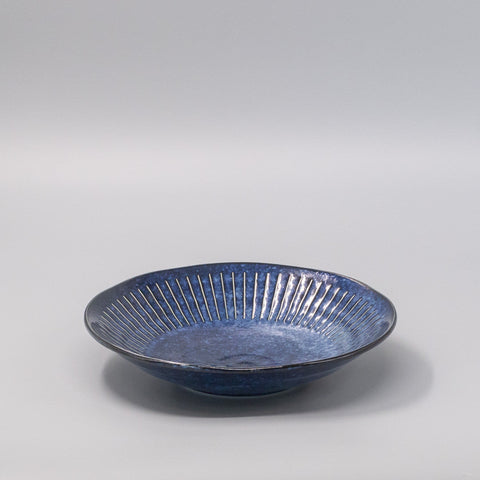 Darrahopens Home & Garden > Kitchenware > Oven Mitts & Pot Holders Bowl 25cm Ridged Indigo Glaze