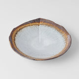 Darrahopens Home & Garden > Kitchenware > Oven Mitts & Pot Holders Bowl Shallow Leaf Shaped 25cm Akane Grey Glaze